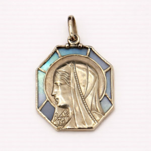 Médaille Vierge Marie nacre J. Holy 18K