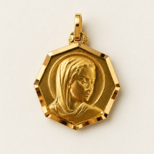 Médaille Vierge octogonale 18 K